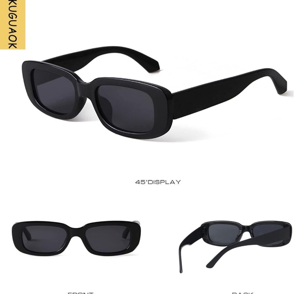 KUGUAOK Retro Rectangle Sunglasses for Women and Men  UV Protection Glasses 2 pk - Picture 1 of 3